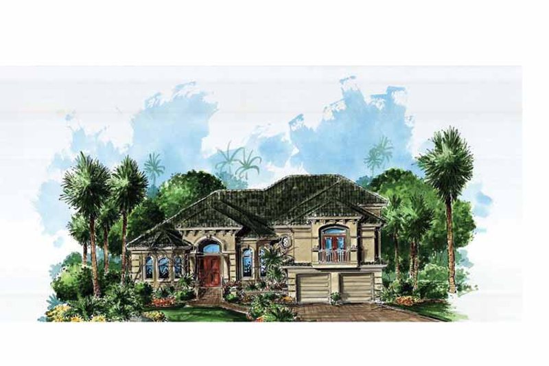 Home Plan - Exterior - Front Elevation 3 for Mediterranean House Plan #1017-126 - 4 bed, 4.5 bath