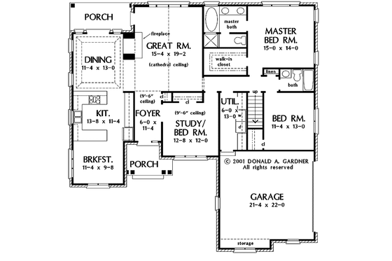 Floor Plan - Main Floor for European House Plan #929-639 - 3 bed, 2 bath