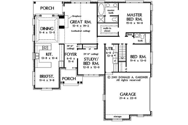 Home Plan - Floor Plan - Main Floor for European House Plan #929-639 - 3 bed, 2 bath
