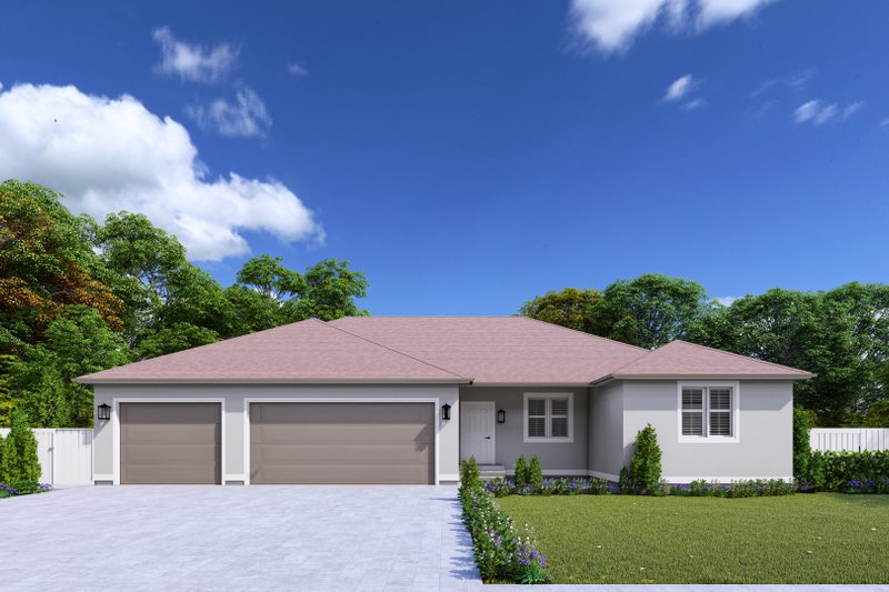House Blueprint - Ranch Exterior - Front Elevation Plan #1060-396