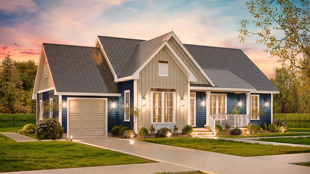 Exterior - Front Elevation 5 for Bungalow House Plan #54-686 - 2 bed, 3 bath
