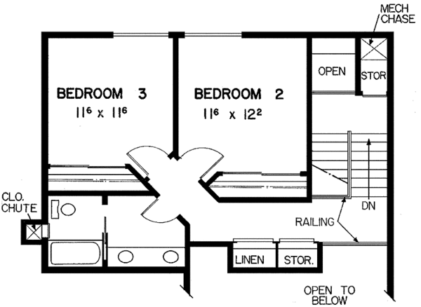 House Blueprint - Contemporary Floor Plan - Upper Floor Plan #60-827