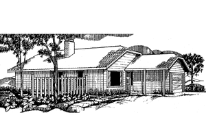 Exterior - Front Elevation 3 for Contemporary House Plan #60-676 - 3 bed, 2 bath