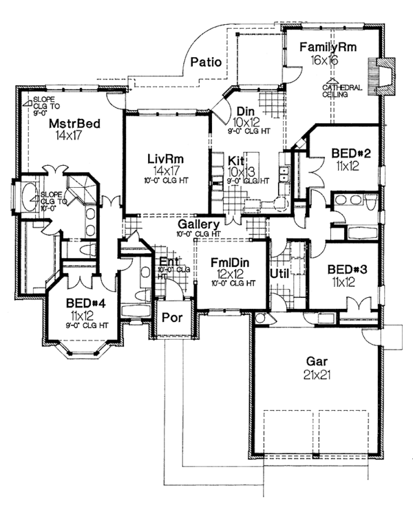 Dream House Plan - Ranch Floor Plan - Main Floor Plan #310-1186