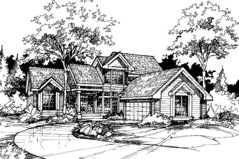 Home Plan - Exterior - Front Elevation 3 for Traditional House Plan #320-735 - 4 bed, 2.5 bath