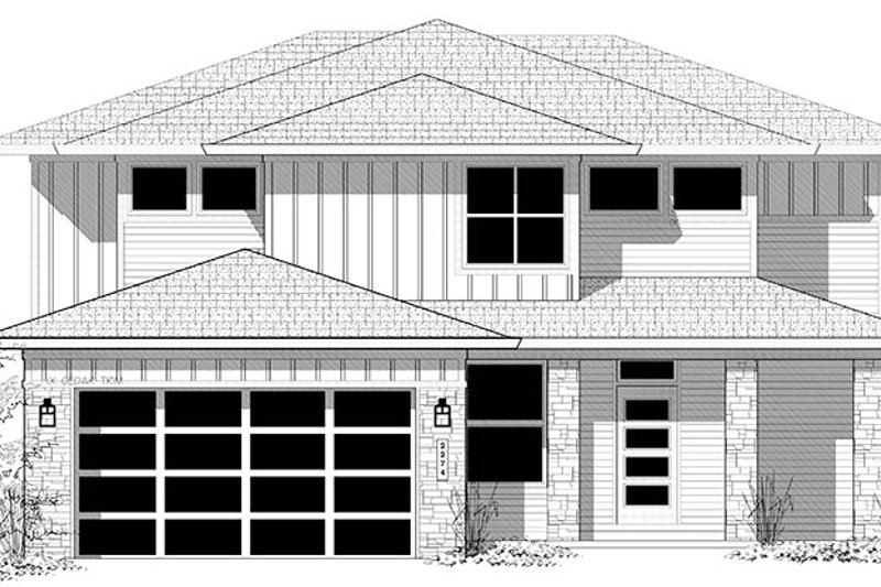 House Plan Design - Exterior - Front Elevation 4 for Contemporary House Plan #943-49 - 4 bed, 2.5 bath
