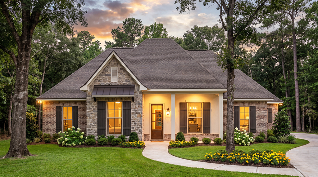 Exterior - Front Elevation 2 for Traditional House Plan #406-9658 - 4 bed, 2.5 bath