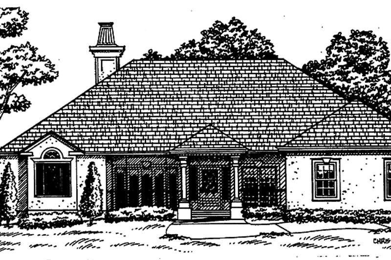 House Blueprint - Country Exterior - Front Elevation Plan #30-271