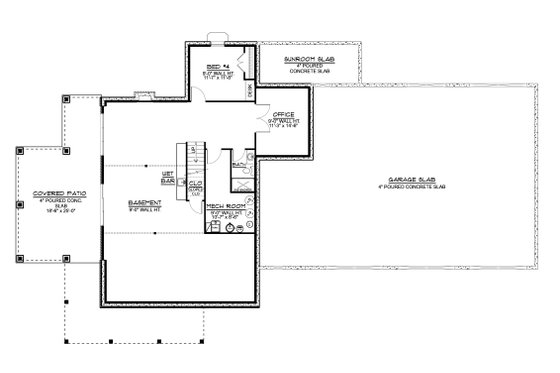 Floor Plan - Lower Floor for Barndominium House Plan #1064-223 - 3 bed, 2.5 bath