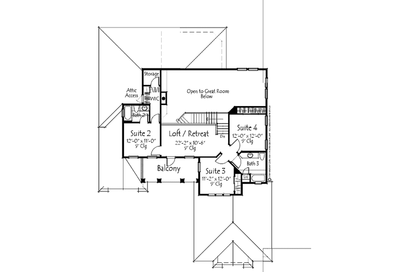 Home Plan - Floor Plan - Upper Floor for Country House Plan #1007-62 - 4 bed, 3.5 bath