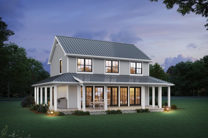 House Design - Exterior - Rear Elevation for Farmhouse House Plan #48-1157 - 3 bed, 2.5 bath