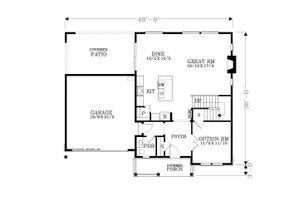 Floor Plan - Main Floor for Craftsman House Plan #53-610 - 4 bed, 2.5 bath