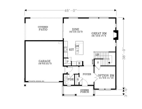 Craftsman Floor Plan - Main Floor Plan #53-610