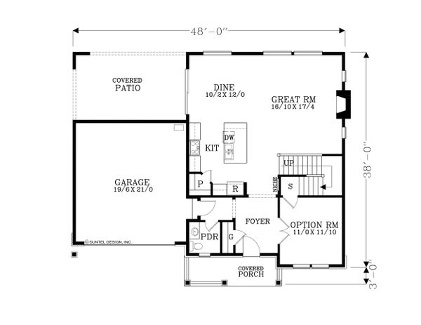 Home Plan - Craftsman Floor Plan - Main Floor Plan #53-610