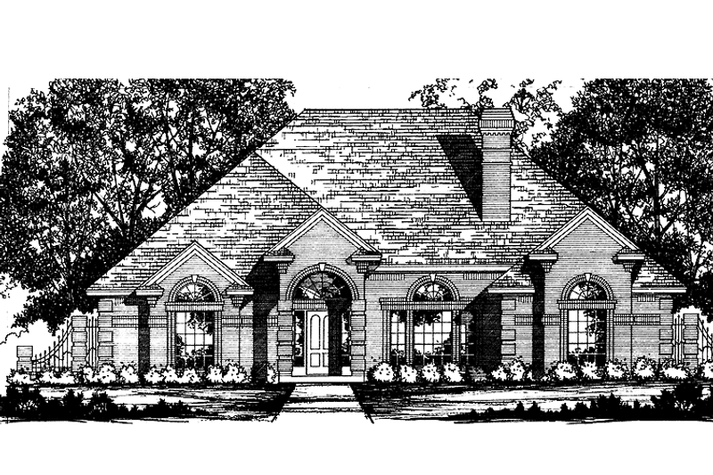Dream House Plan - Exterior - Front Elevation 3 for Traditional House Plan #40-445 - 4 bed, 3 bath