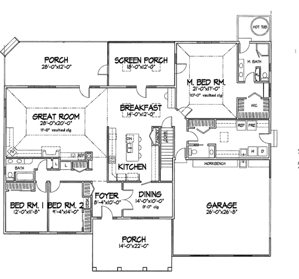 Architectural House Design - Classical Floor Plan - Main Floor Plan #320-846