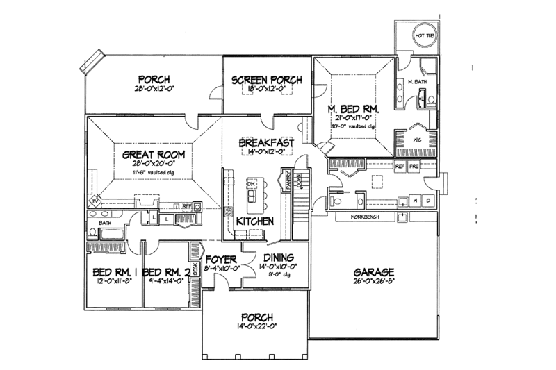Architectural House Design - Classical Floor Plan - Main Floor Plan #320-846