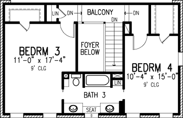 Architectural House Design - European Floor Plan - Upper Floor Plan #410-362