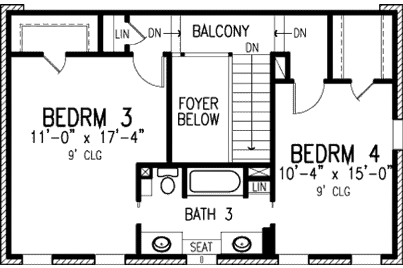 Dream House Plan - Floor Plan - Upper Floor for European House Plan #410-362 - 3 bed, 3 bath
