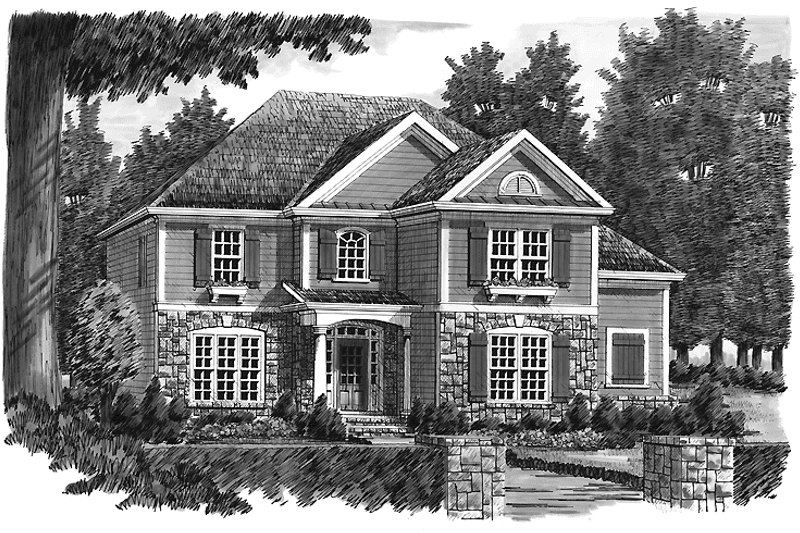 House Blueprint - Exterior - Front Elevation 3 for Country House Plan #927-842 - 3 bed, 2.5 bath