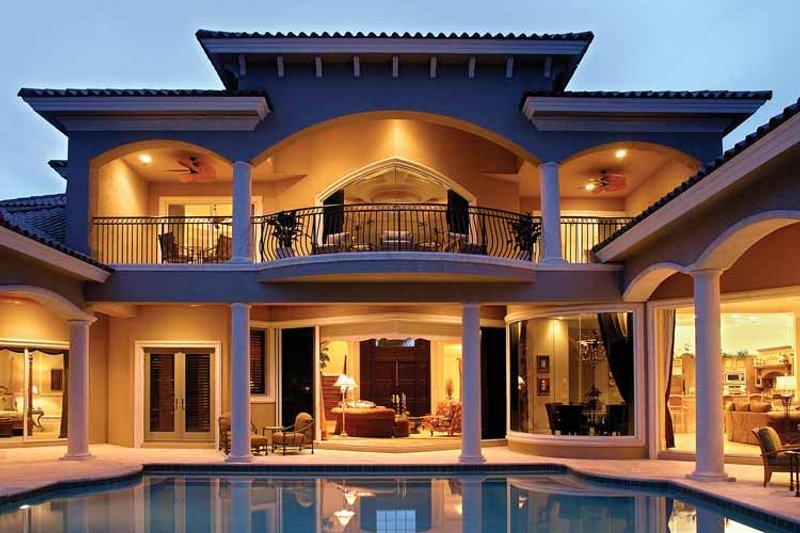 Architectural House Design - Exterior - Rear Elevation 1 for Mediterranean House Plan #1017-1 - 5 bed, 5.5 bath
