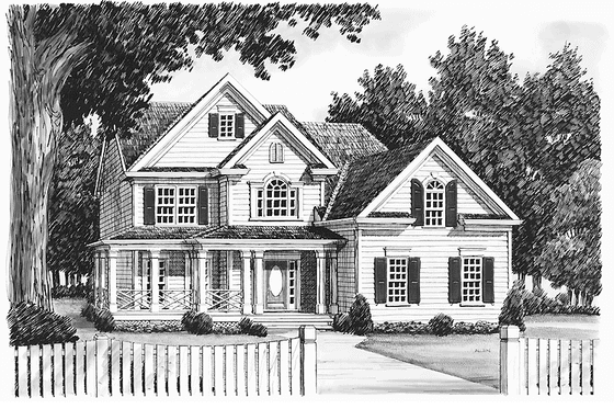 Exterior - Front Elevation 4 for Country House Plan #927-109 - 4 bed, 2.5 bath