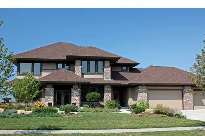 Architectural House Design - Prairie Exterior - Front Elevation Plan #51-1126