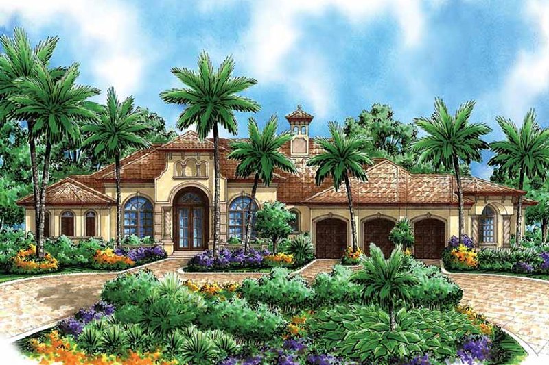 Dream House Plan - Exterior - Front Elevation 3 for Mediterranean House Plan #1017-29 - 3 bed, 3.5 bath