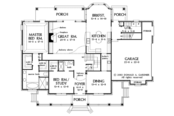 Floor Plan - Main Floor for Colonial House Plan #929-705 - 5 bed, 4 bath