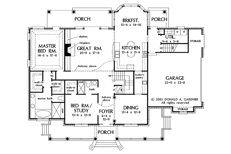 Home Plan - Floor Plan - Main Floor for Colonial House Plan #929-705 - 5 bed, 4 bath
