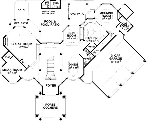 House Blueprint - Contemporary Floor Plan - Main Floor Plan #472-213