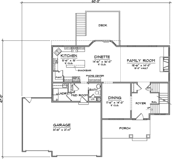 House Blueprint - Prairie Floor Plan - Main Floor Plan #981-15