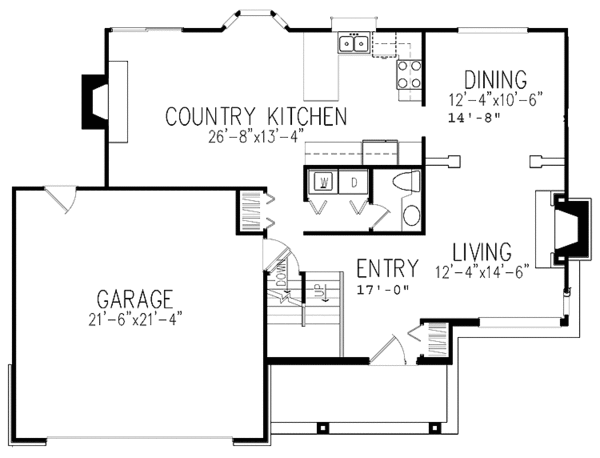 Home Plan - Contemporary Floor Plan - Main Floor Plan #320-677