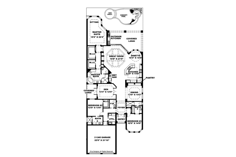 Dream House Plan - Floor Plan - Main Floor for Mediterranean House Plan #1017-87 - 3 bed, 3.5 bath