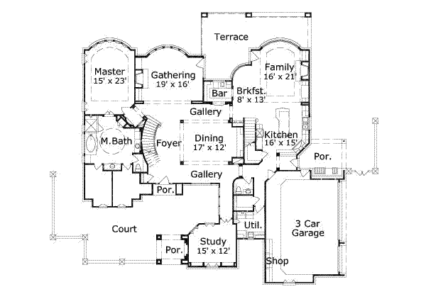 Traditional Floor Plan - Main Floor Plan #411-125