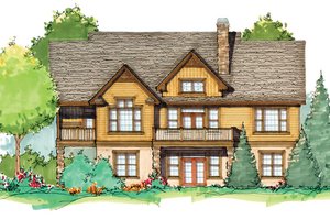 Exterior - Rear Elevation for Craftsman House Plan #929-936 - 4 bed, 4 bath