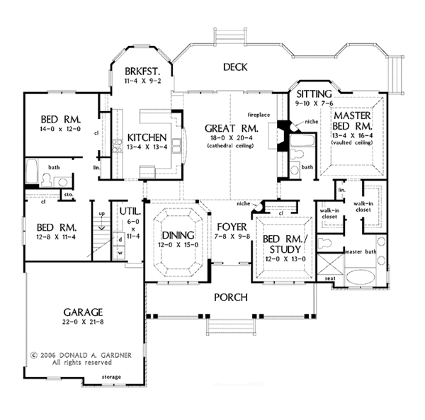 Dream House Plan - Traditional Floor Plan - Main Floor Plan #929-874