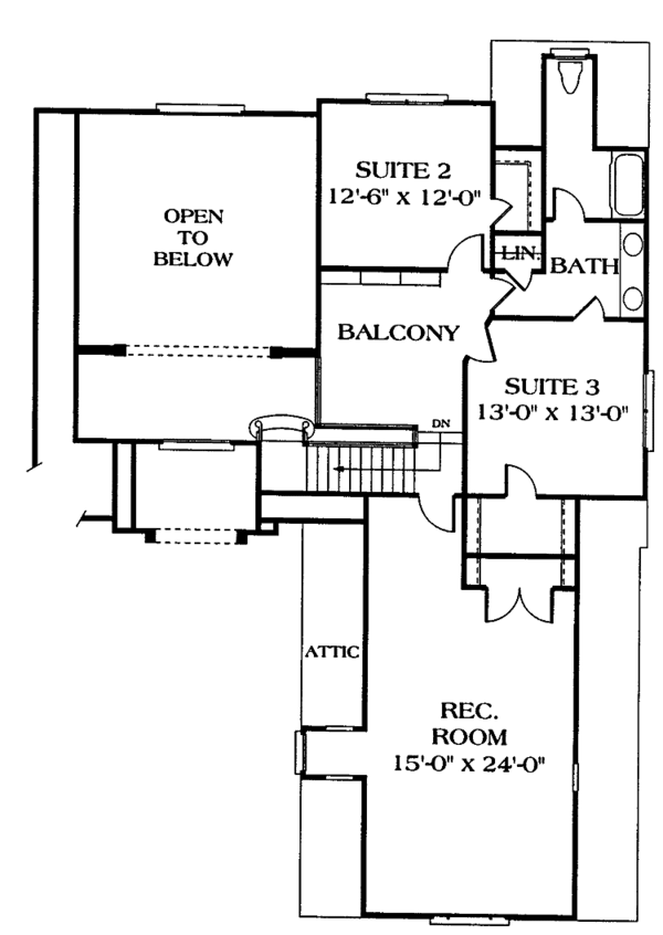 Home Plan - Traditional Floor Plan - Upper Floor Plan #453-220