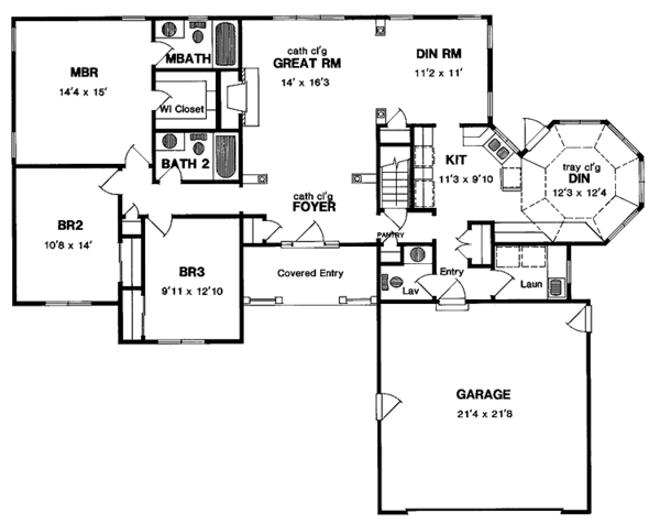 Home Plan - Country Floor Plan - Main Floor Plan #316-175