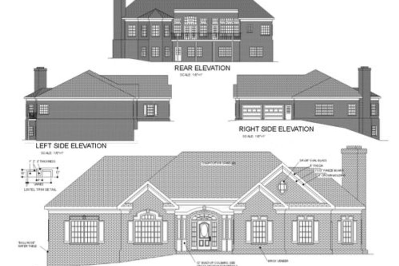 Dream House Plan - Exterior - Rear Elevation for Southern House Plan #56-198 - 3 bed, 2.5 bath
