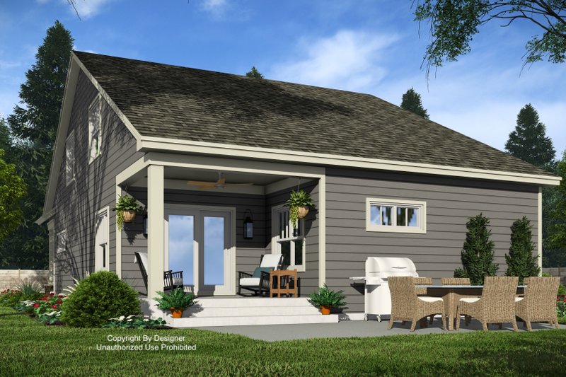 Architectural House Design - Exterior - Rear Elevation 1 for Traditional House Plan #51-1551 - 5 bed, 4 bath