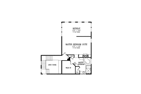 Floor Plan - Upper Floor for Traditional House Plan #1-748 - 3 bed, 2.5 bath