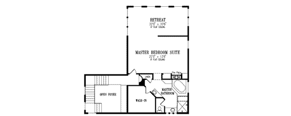 Traditional Floor Plan - Upper Floor Plan #1-748