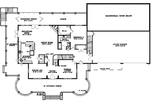 House Plan Design - Southern Floor Plan - Main Floor Plan #17-3092