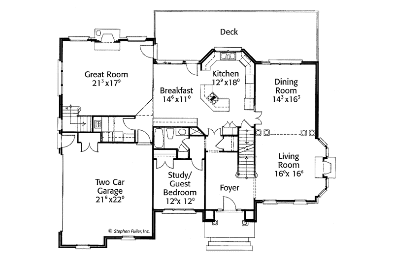 Dream House Plan - Floor Plan - Main Floor for Country House Plan #429-266 - 4 bed, 3 bath