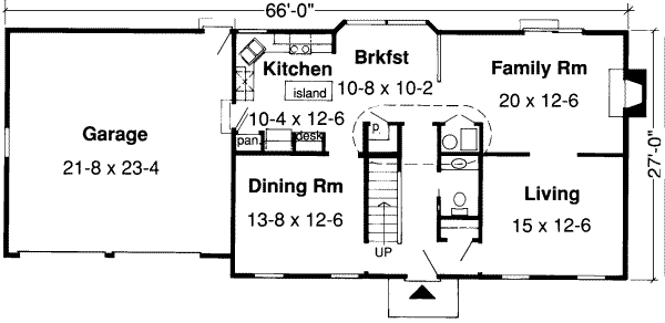 Colonial Floor Plan - Main Floor Plan #312-436