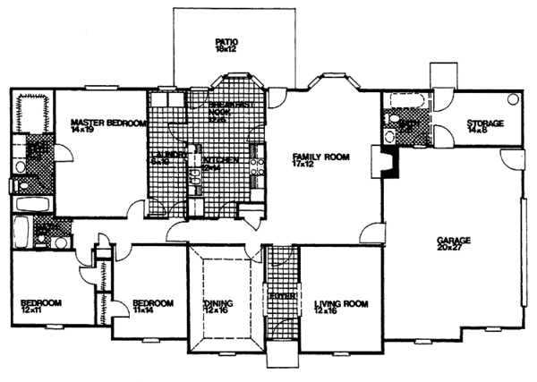 Dream House Plan - Ranch Floor Plan - Main Floor Plan #30-283