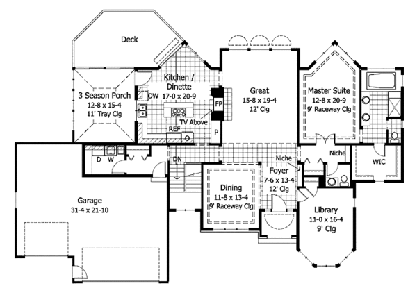 Dream House Plan - Country Floor Plan - Main Floor Plan #51-779