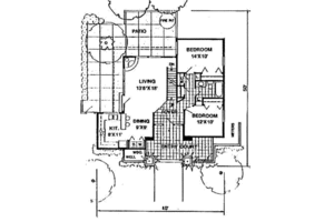 Floor Plan - Main Floor for Adobe / Southwestern House Plan #116-191 - 3 bed, 2 bath