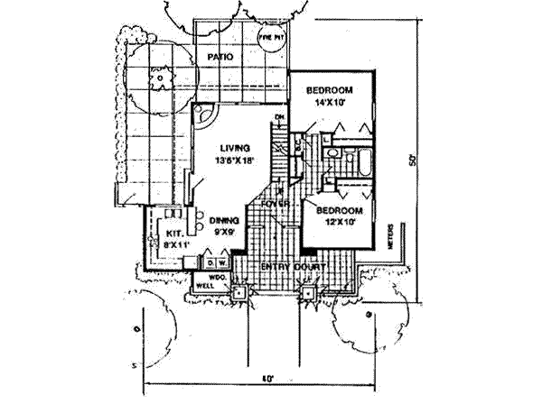 Adobe / Southwestern Floor Plan - Main Floor Plan #116-191